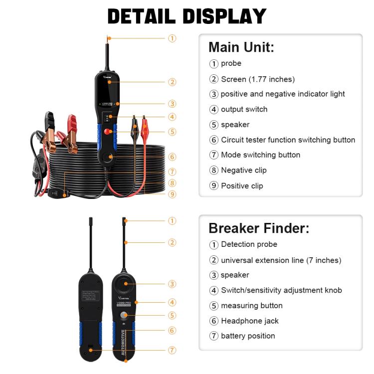 VDIAGTOOL Automobile Circuit Fault Detector Repair Tool VDIAGTOOL Automobile Circuit Fault Detector Repair Tool